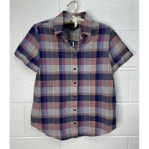NWT Pendleton Seaside Short Sleeve Button Front Plaid Shirt / Women's Small